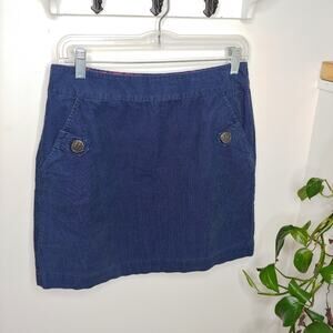Vineyard Vines Corduroy Button Skirt, Navy, 4